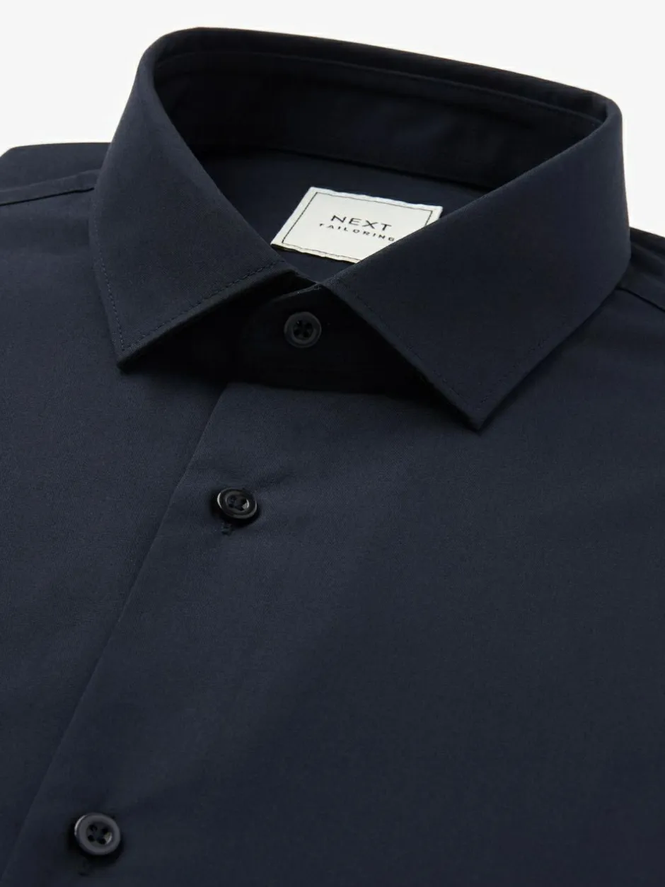 Next Blue Navy Regular Fit Easy Care Single Cuff Smart Shirt Discount