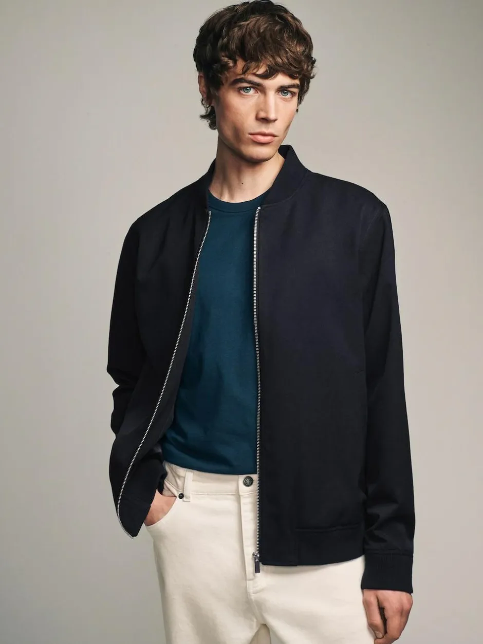 Next Blue Navy Smart Bomber Jacket Online