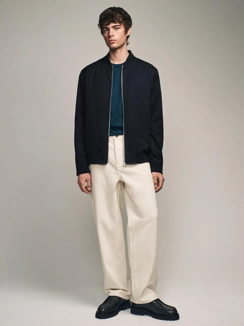 Next Blue Navy Smart Bomber Jacket Online