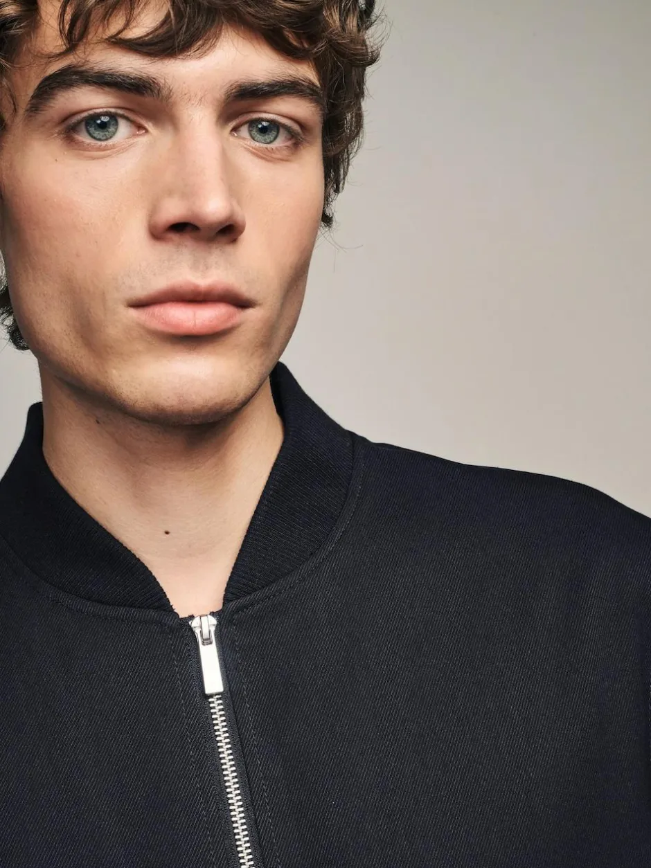 Next Blue Navy Smart Bomber Jacket Online