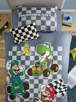 Next Blue Nintendo Mario Kart Duvet Cover and Pillowcase Set New
