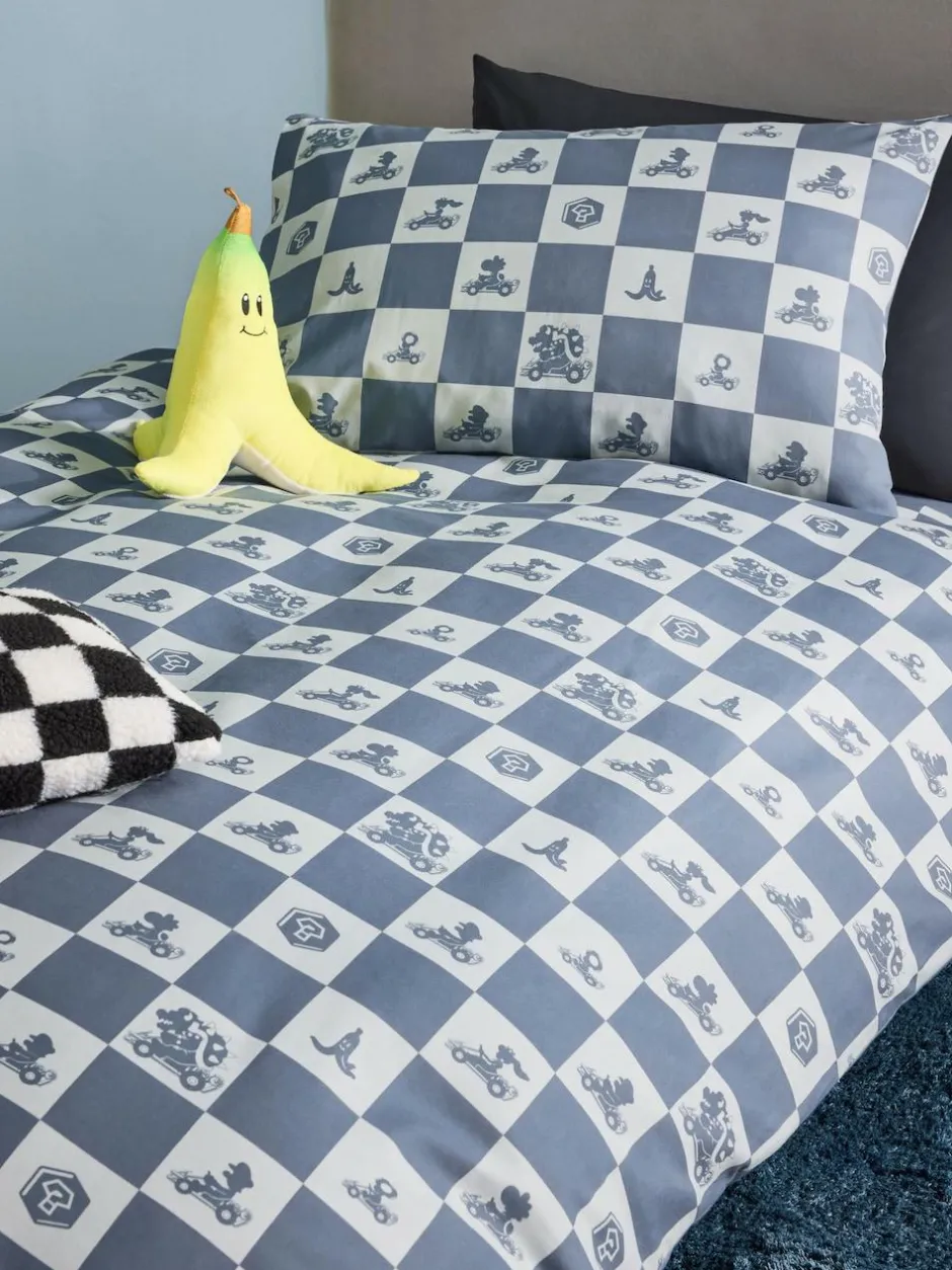 Next Blue Nintendo Mario Kart Duvet Cover and Pillowcase Set New