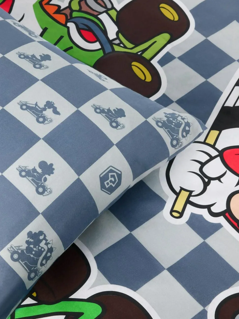 Next Blue Nintendo Mario Kart Duvet Cover and Pillowcase Set New
