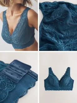 Next Non Pad Non Wire Total Support Lace Bra Blue New
