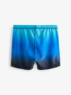 Next Shorter Length Stretch Swim Shorts (3-16yrs) Blue Ombre Clearance