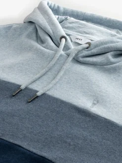 Next Overhead Hoodie Colour Blocking Sweatshirt Blue New