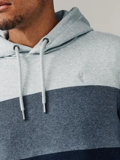 Next Overhead Hoodie Colour Blocking Sweatshirt Blue New