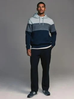 Next Overhead Hoodie Colour Blocking Sweatshirt Blue New
