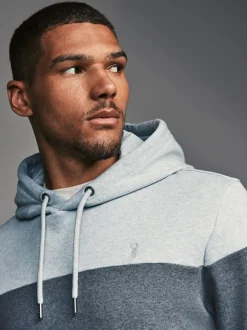 Next Overhead Hoodie Colour Blocking Sweatshirt Blue New