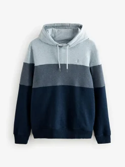 Next Overhead Hoodie Colour Blocking Sweatshirt Blue New