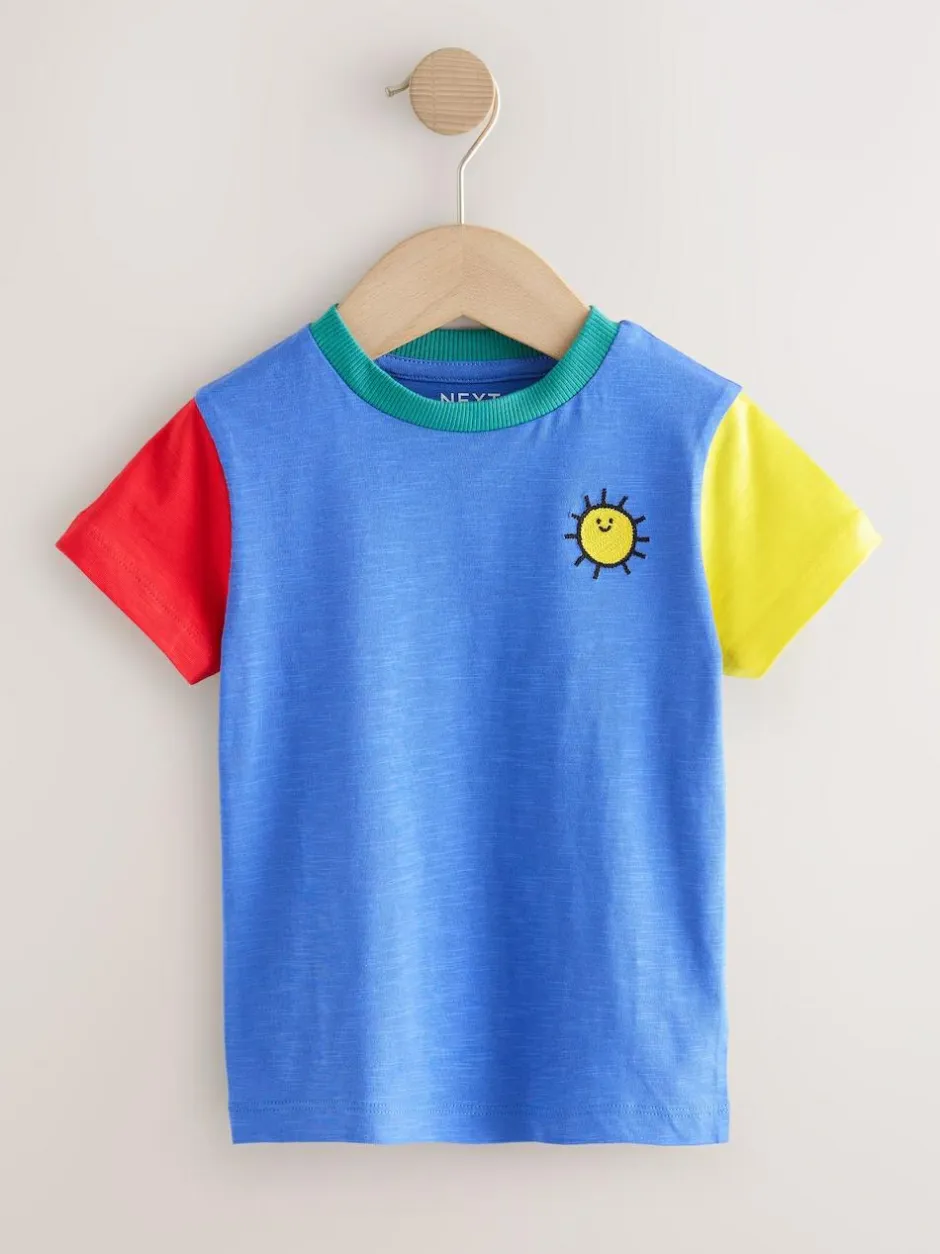 Next Short Sleeve Appliqué T-Shirts 3 Pack (3mths-7yrs) Blue Pirates Online