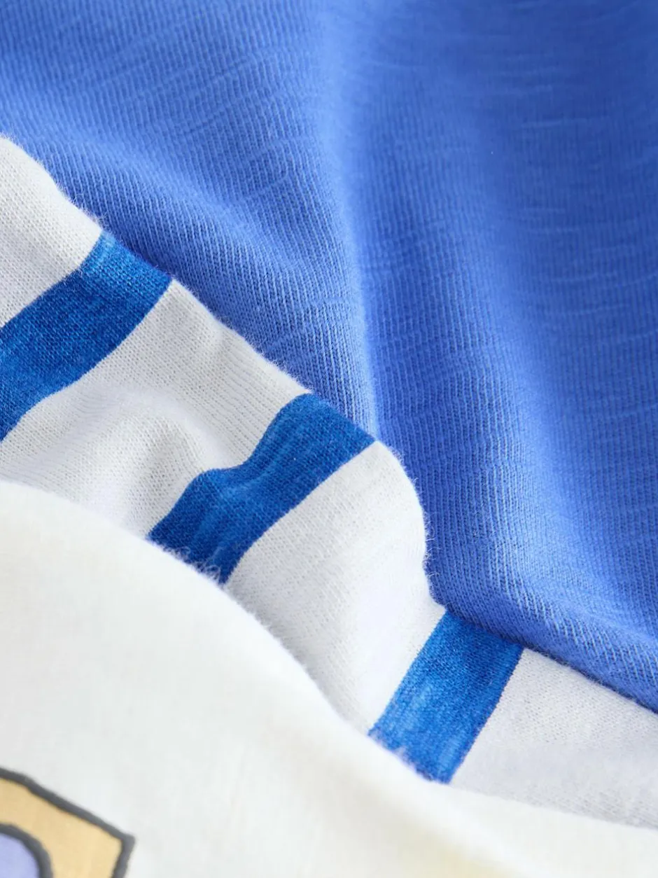 Next Short Sleeve Appliqué T-Shirts 3 Pack (3mths-7yrs) Blue Pirates Online