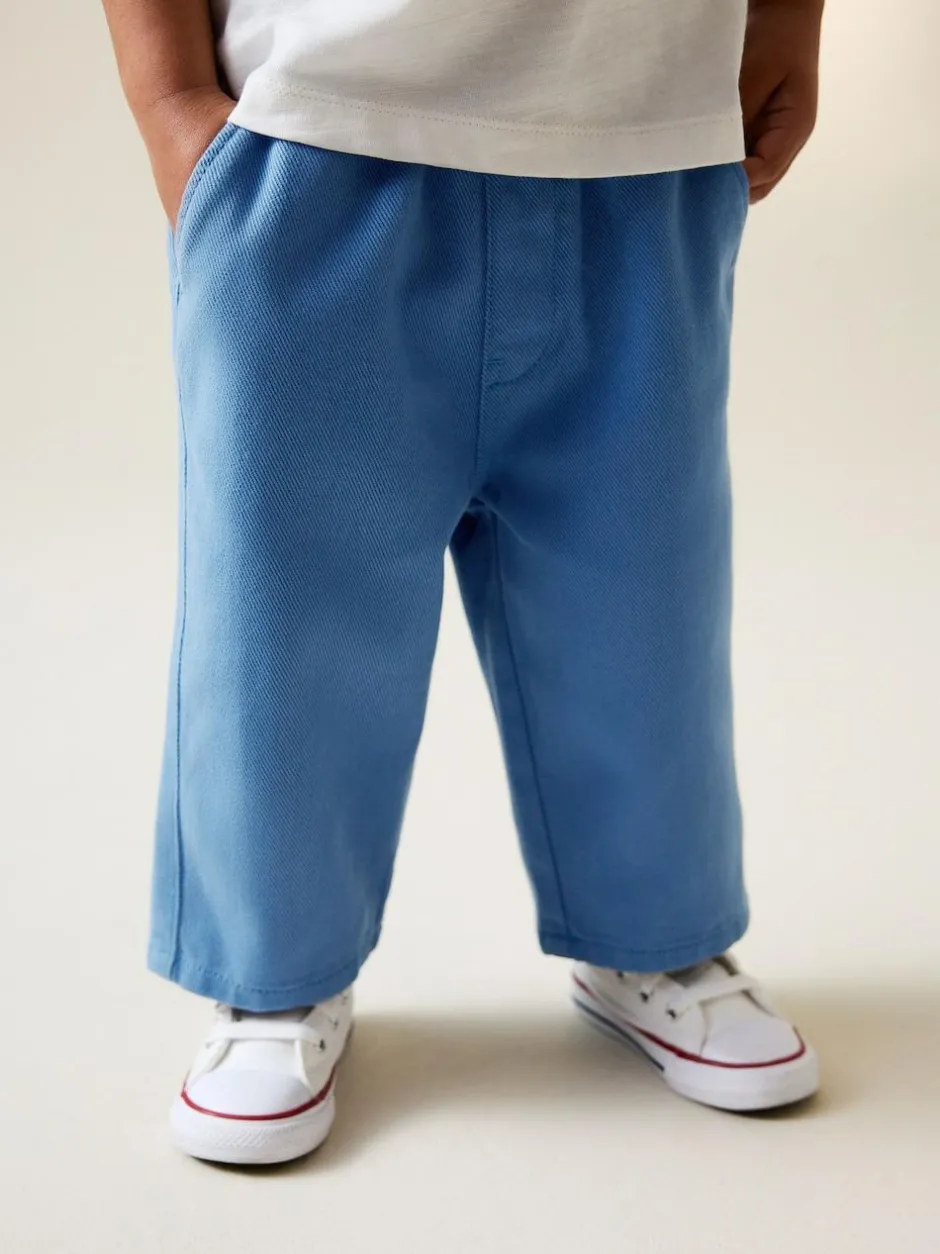 Next Plain Pull On Wide Trousers (3mths-7yrs) Blue Online