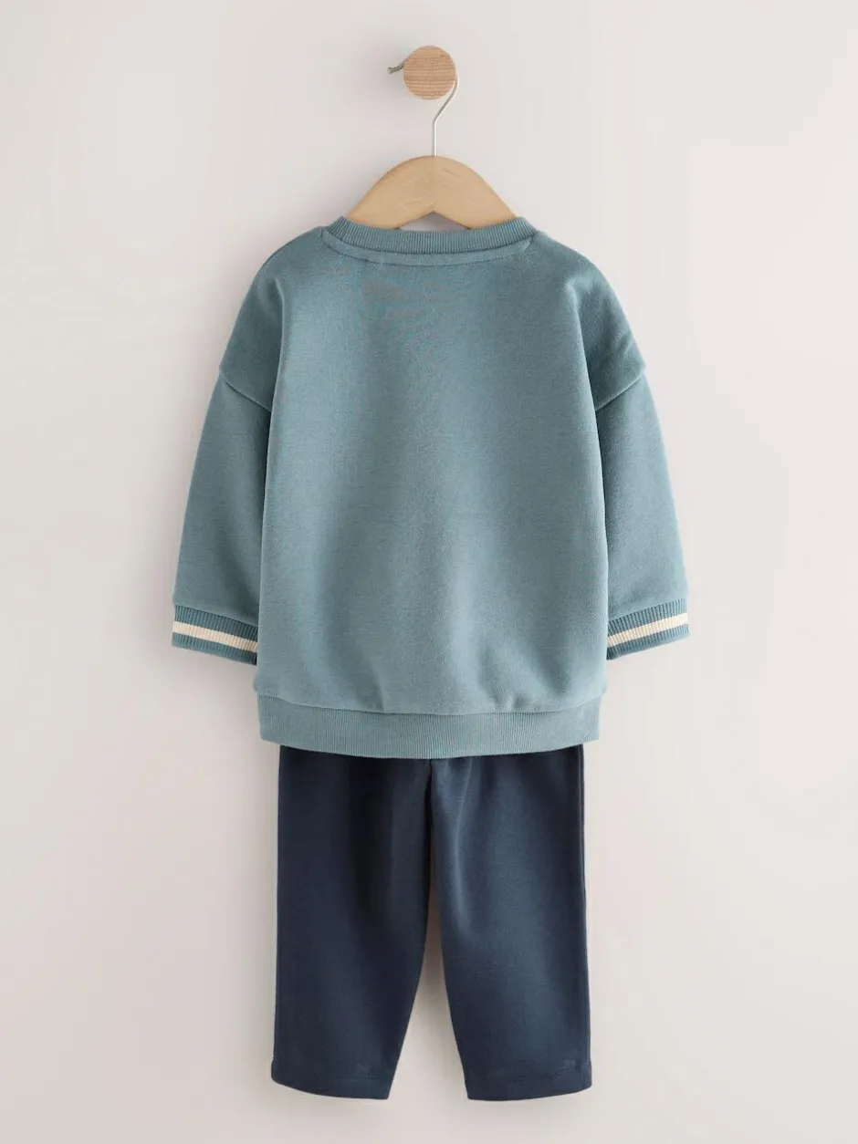 Next Blue Plane Single Sweatshirt and Joggers Set (3mths-7yrs) Clearance