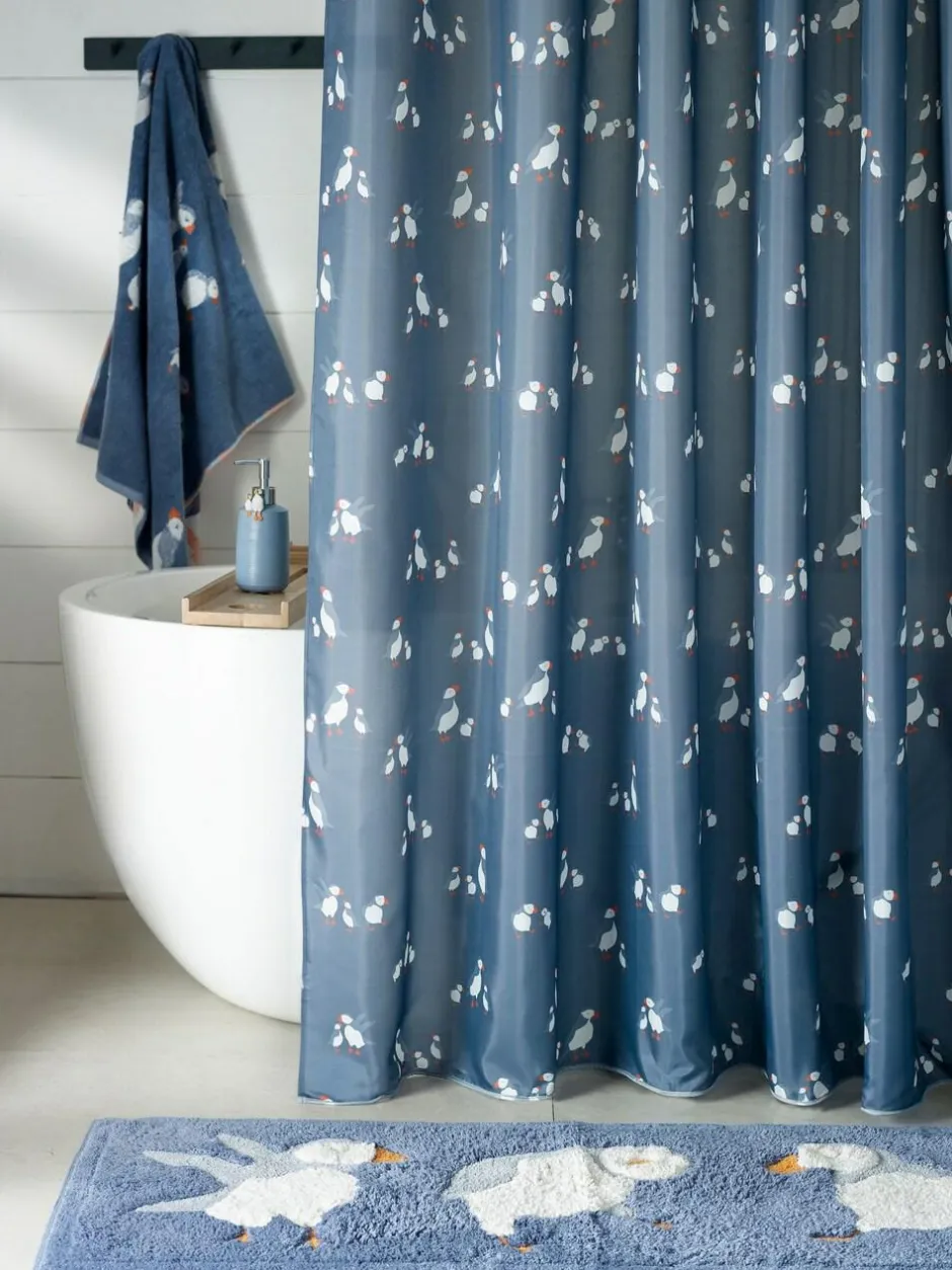 Next Blue Puffin Shower Curtain Outlet