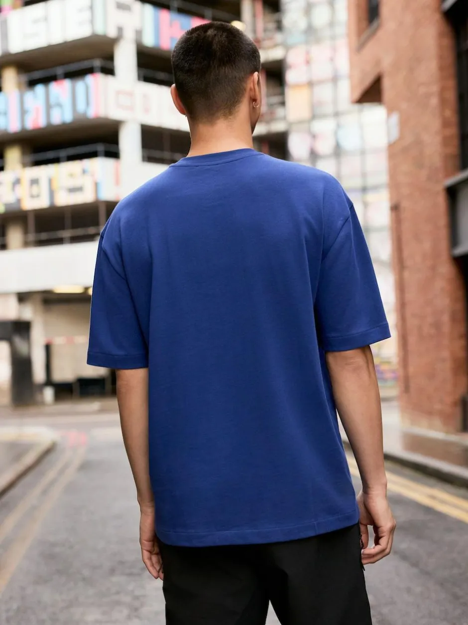 Next Blue Relaxed Fit Heavyweight T-Shirt New