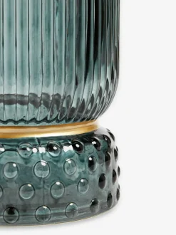 Next Ribbed Glass Hurricane Candle Holder Medium Blue Best