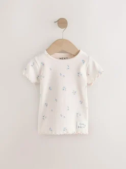 Next Blue Ribbed Short Sleeve Tops 5 Pack (3mths-7yrs) Best