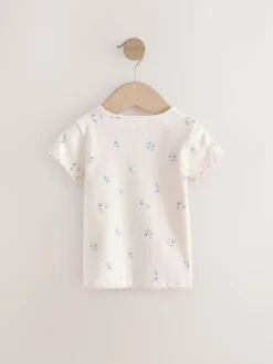Next Blue Ribbed Short Sleeve Tops 5 Pack (3mths-7yrs) Best