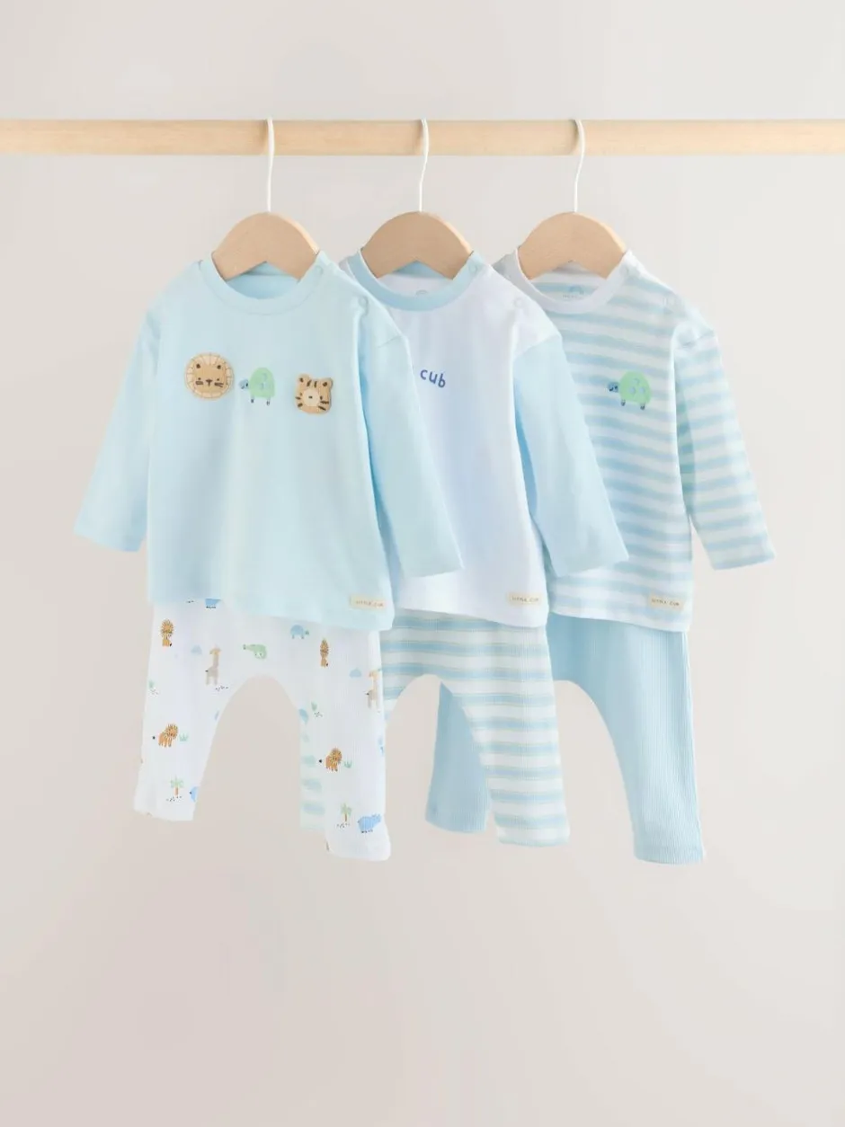 Next Baby Top & Leggings 6 Piece Set (0mths-3yrs) Blue Safari Discount