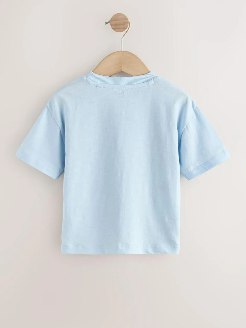 Next Blue Seaside Short Sleeve Appliqué T-Shirt (3mths-7yrs) Outlet
