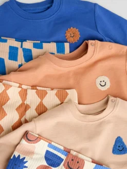 Next Blue Shapes Tops and Leggings 6 Piece Baby Set (0mths-3yrs) Sale
