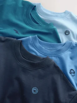Next Short Sleeve Logo Chest Graphic T-Shirts 4 Pack (3-16yrs) Blue Online