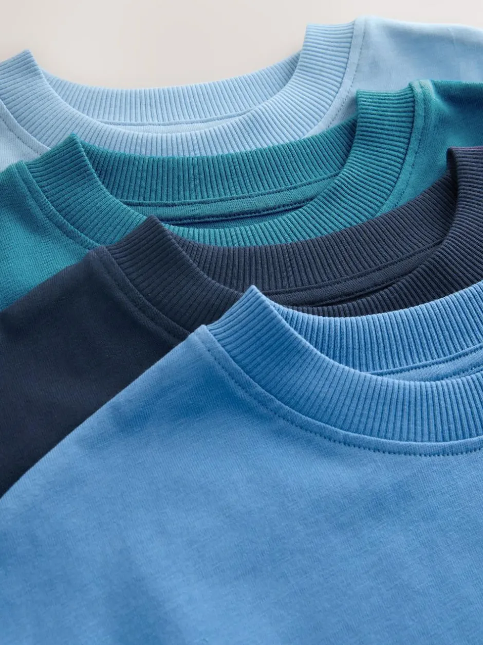 Next Short Sleeve Logo Chest Graphic T-Shirts 4 Pack (3-16yrs) Blue Online