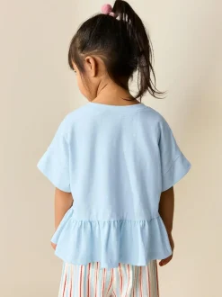 Next Blue Short Sleeve Peplum T-Shirt (3mths-7yrs) Discount