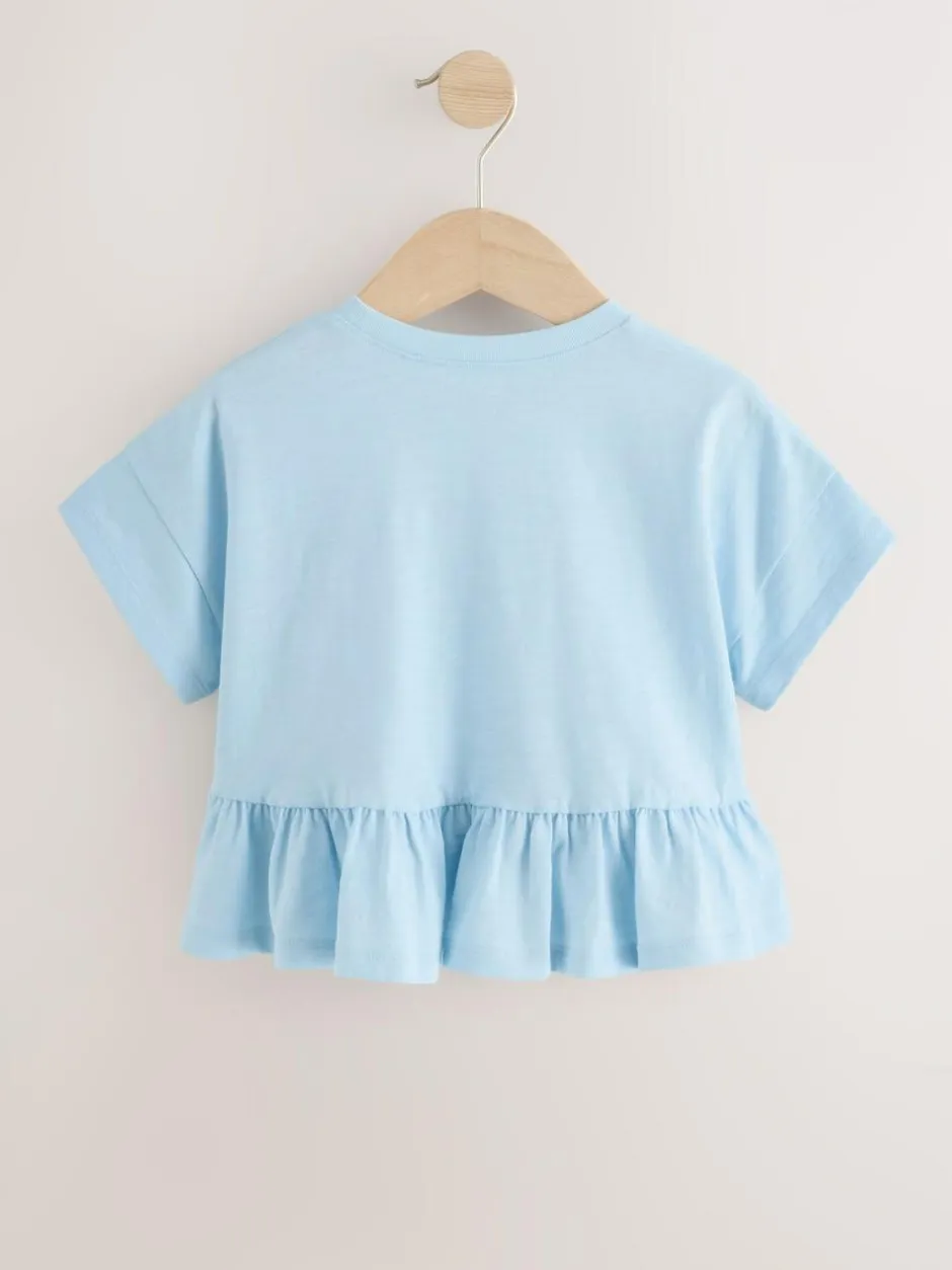 Next Blue Short Sleeve Peplum T-Shirt (3mths-7yrs) Discount