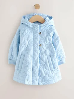 Next Blue Shower Resistant Bow Quilted Coat (3mths-7yrs) Online