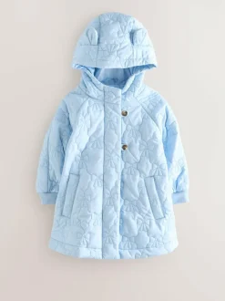 Next Blue Shower Resistant Bow Quilted Coat (3mths-7yrs) Online