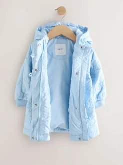 Next Blue Shower Resistant Bow Quilted Coat (3mths-7yrs) Online
