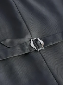 Next Signature Zignone Italian Wool Cashmere Blend Flannel Suit Waistcoat Blue Hot