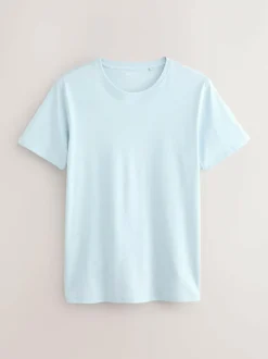 Next Slim Fit 100% Cotton Layering T-Shirts 5 Pack Blue Sale