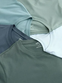 Next Slim Fit 100% Cotton Layering T-Shirts 5 Pack Blue Sale