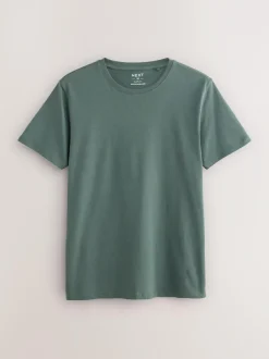 Next Slim Fit 100% Cotton Layering T-Shirts 5 Pack Blue Sale