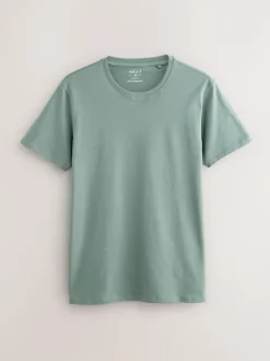Next Slim Fit 100% Cotton Layering T-Shirts 5 Pack Blue Sale