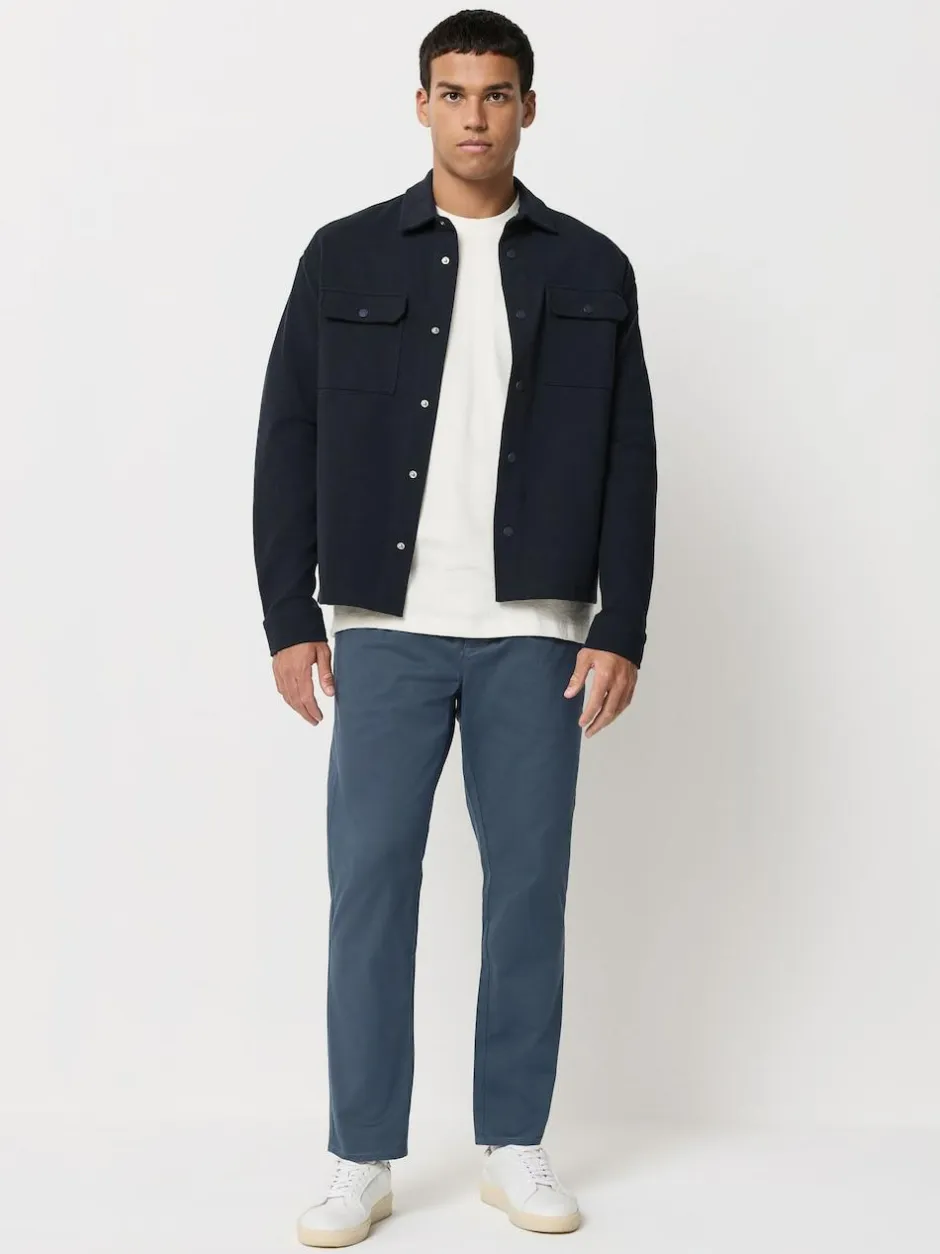 Next Slim Fit Pleated Stretch Chinos Trousers With Elasticated Waist Blue Clearance