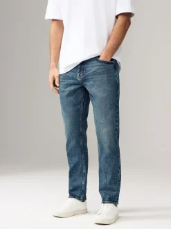 Next Slim Fit Vintage Wash Denim Jeans Blue