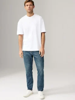 Next Slim Fit Vintage Wash Denim Jeans Blue