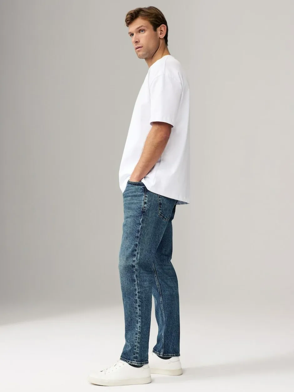Next Slim Fit Vintage Wash Denim Jeans Blue