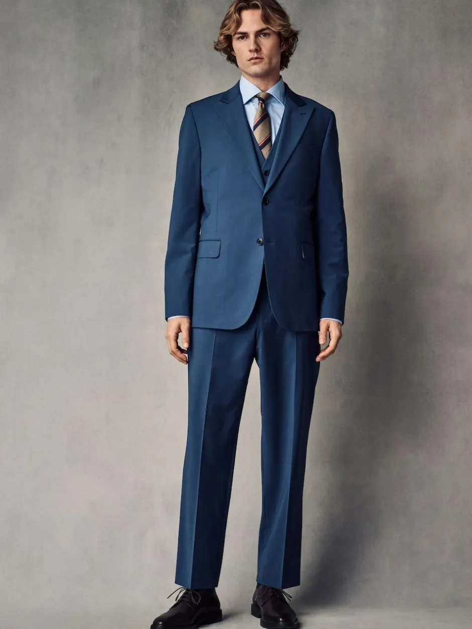 Next Slim Fit Wool Blend Motionflex Suit Jacket Blue Discount