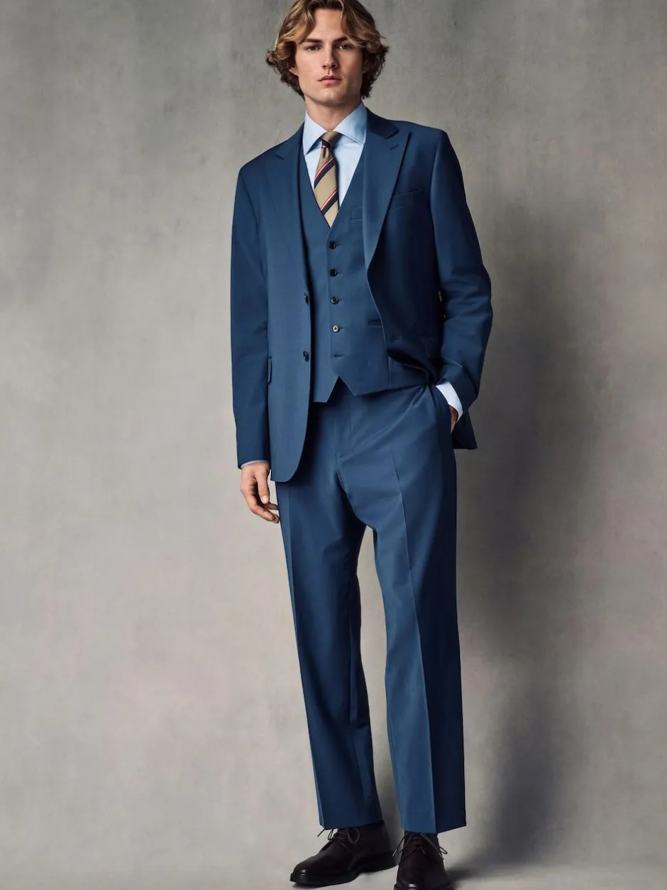Next Slim Fit Wool Blend Motionflex Suit Jacket Blue Discount
