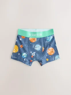 Next Junior Character Trunks 5 Pack (1.5-16yrs) Blue Space Print Sale