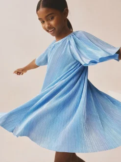 Next Sparkle Angel Sleeve Party Dress (3-16yrs) Blue