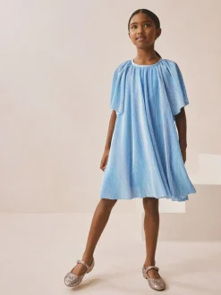 Next Sparkle Angel Sleeve Party Dress (3-16yrs) Blue