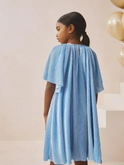 Next Sparkle Angel Sleeve Party Dress (3-16yrs) Blue