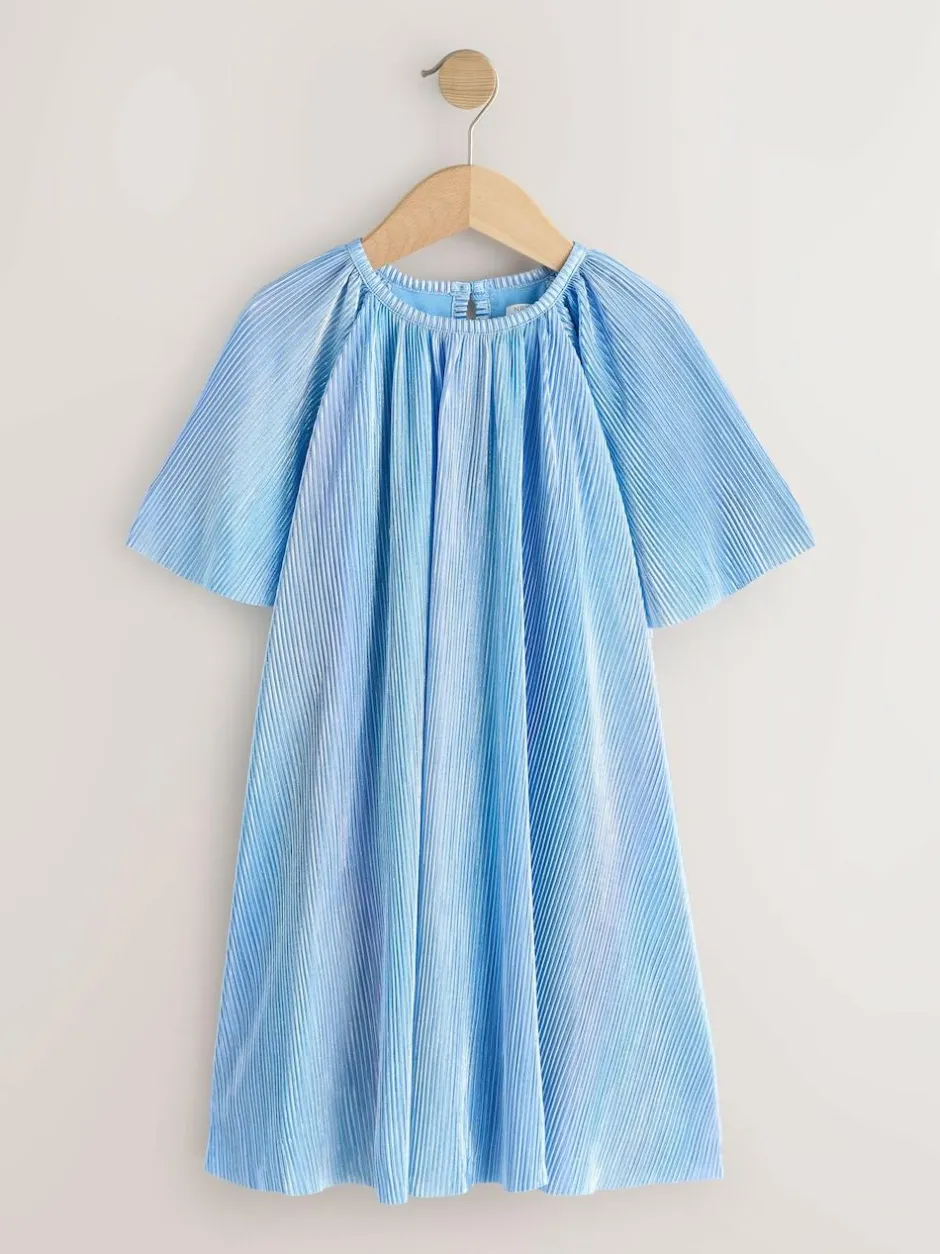 Next Sparkle Angel Sleeve Party Dress (3-16yrs) Blue