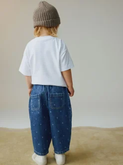 Next Pullon Barrel Jeans (3mths-7yrs) Blue Spot Clearance